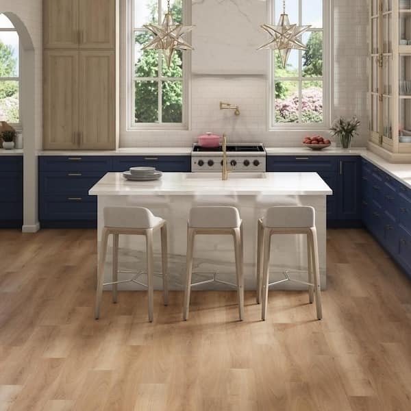 Liz Marie's Sandbar Blonde 20 MIL x 7 in. W x 48 in. L Click Lock Waterproof Lux Vinyl Plank Flooring (23.2 sqft/case)