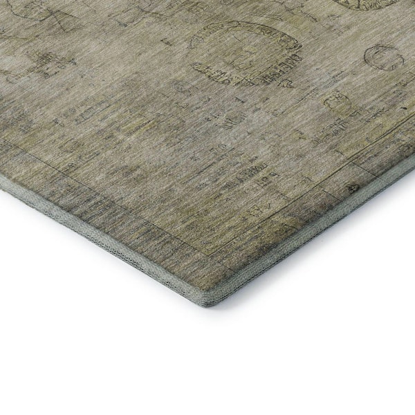 Mayfield Premium Machine Washable Abstract AMF1769 Taupe 10 ft. x 14 ft. Area Rug