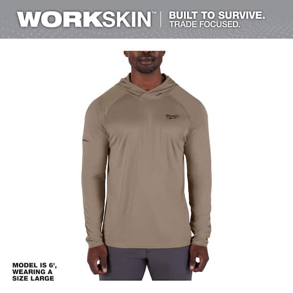 Milwaukee - M550N-2X - WORKSKIN 2XL Sandstone Hooded Men's Sun Shirt