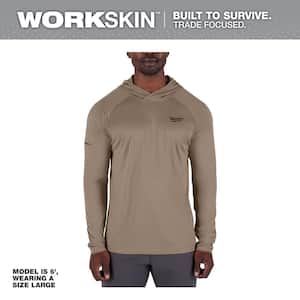 Milwaukee Men's WORKSKIN Sandstone 2X-Large Hooded Sun Shirt M550N-2X - The  Home Depot