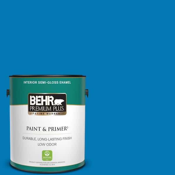 BEHR PREMIUM PLUS 1 gal. #P500-6 Deep River Semi-Gloss Enamel Low Odor Interior Paint & Primer