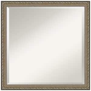 Parisian Silver 22 in. x 22 in. Beveled Square Wood Framed Bathroom Wall Mirror in Silver