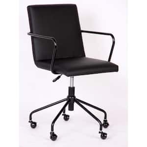 Logan Rolling Desk Chair in Black