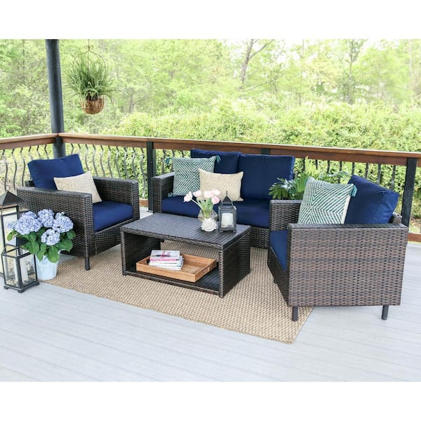 navy patio conversation set