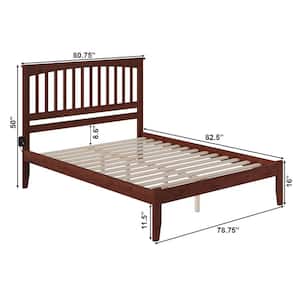 Mission Walnut King Platform Bed with Open Foot Board