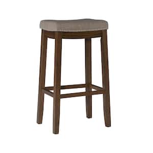 Claridge 30 in. Gray and Rustic Backless Bar Stool