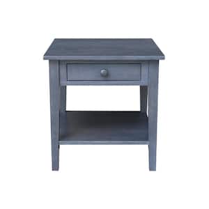 Spencer Heather Grey-Antique Rubbed 25 in. Solid Wood End Table