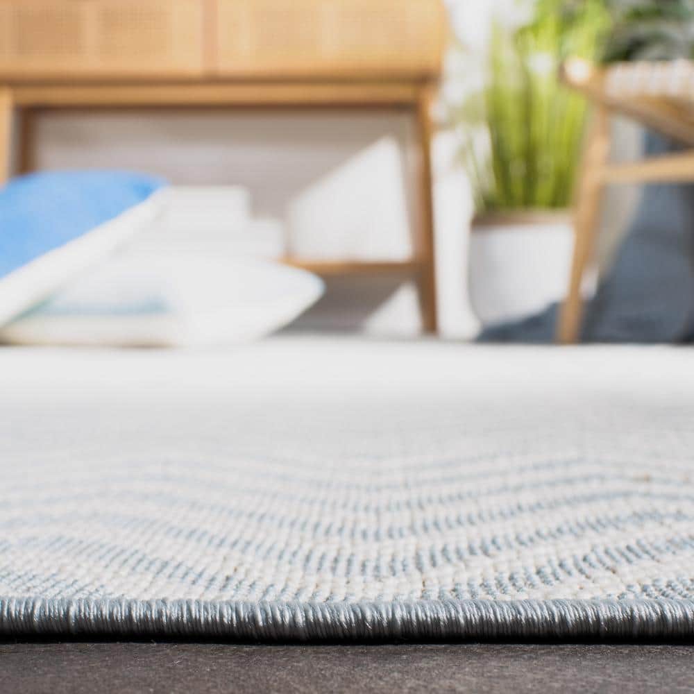 Gray Chevron Flatweave Washable 9' x 12' Synthetic Rug