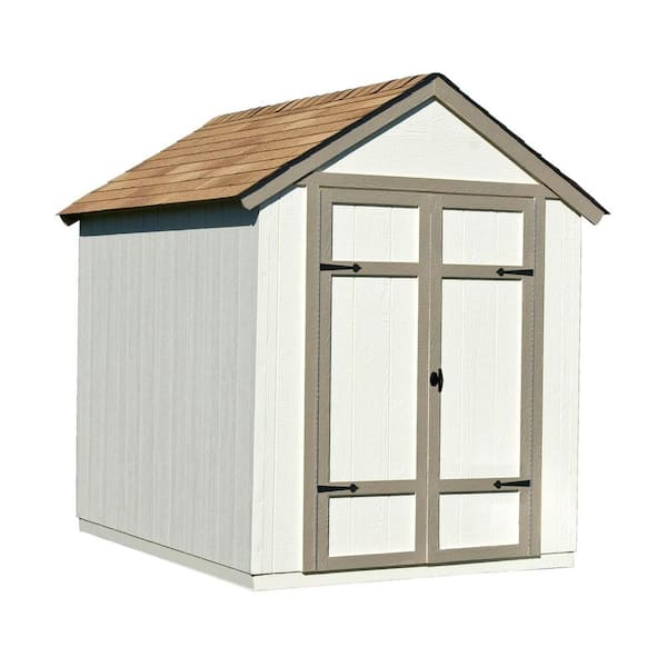 Handy Home Products Sherwood 6 ft. x 8 ft. Wood Shed Kit with Floor Frame