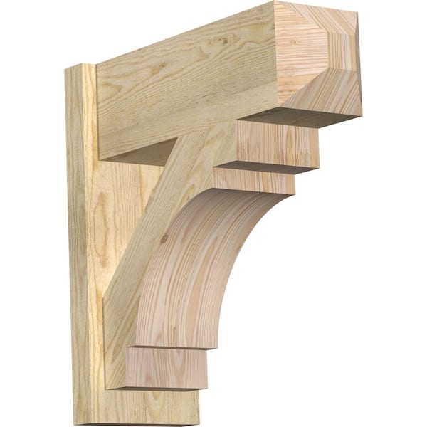 Ekena Millwork 8 in. x 22 in. x 22 in. Merced Craftsman Rough Sawn Douglas Fir Outlooker