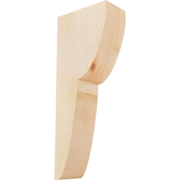 Ekena Millwork 4 in. x 8 in. x 20 in. Douglas Fir Carmel Smooth Corbel