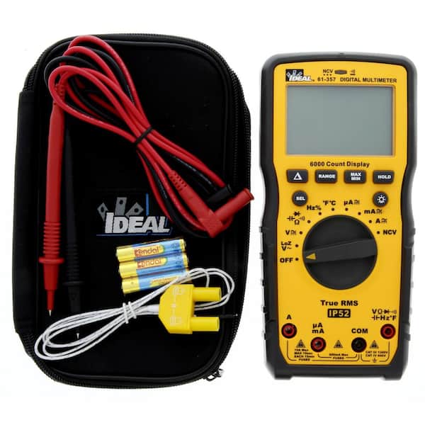 IDEAL 1000-Volt Auto Range TRMS 6000-Count Display Multimeter with NCVT, Temp and LoZ