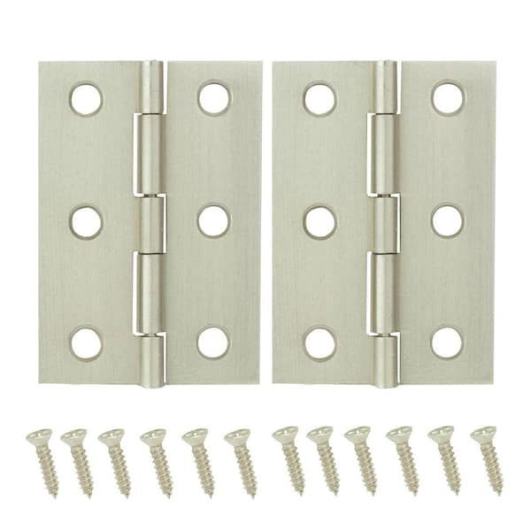 Everbilt 2-1/2 in. x 1-9/16 in. Satin Nickel Middle Hinges