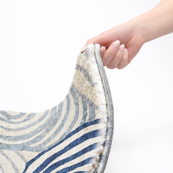Dream Shag Premium Machine Washable Abstract ADS765 Blue 9 ft. x 12 ft. Area Rug