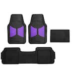 Purple Trimmable Liners Heavy Duty Tall Channel Floor Mats - Universal Fit for Cars, SUVs, Vans and Trucks - Full Set