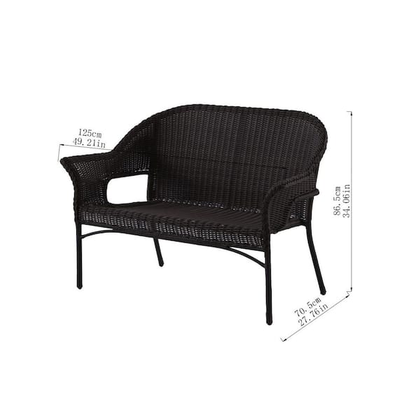 StyleWell Emerald View Brown Wicker Outdoor Stack Loveseat
