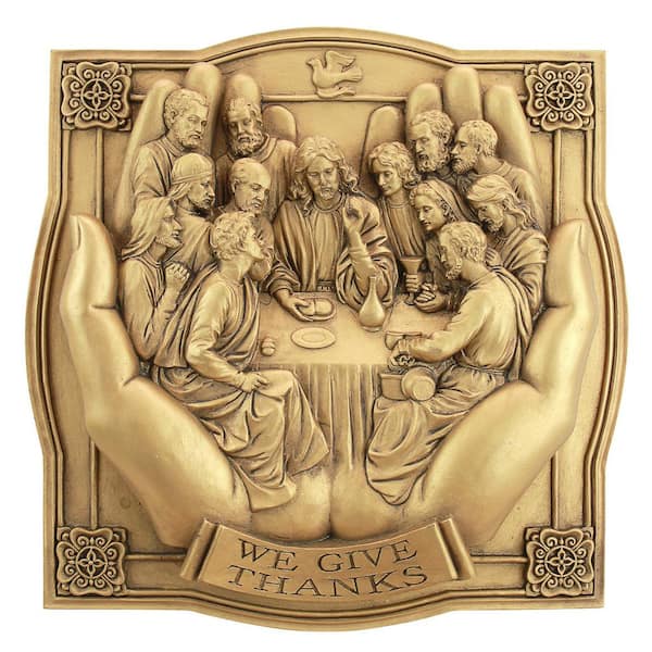 Design Toscano 10 in. x 10 in. Giving Thanks Lord's Supper Wall Sculpture