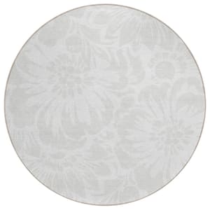 Chantille ACN551 Ivory 8 ft. x 8 ft. Round Machine Washable Indoor/Outdoor Geometric Area Rug