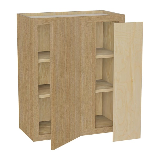 Hargrove 24 in. W x 12 in. D x 36 in. H Assembled Plywood Blind Wall Kitchen Cabinet in Vanguard Oak with Soft Close RH