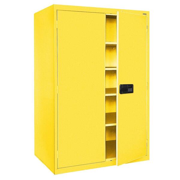 Sandusky Elite Series Steel Freestanding Garage Cabinet in Yellow (46 in. W x 78 in. H x 24 in. D)