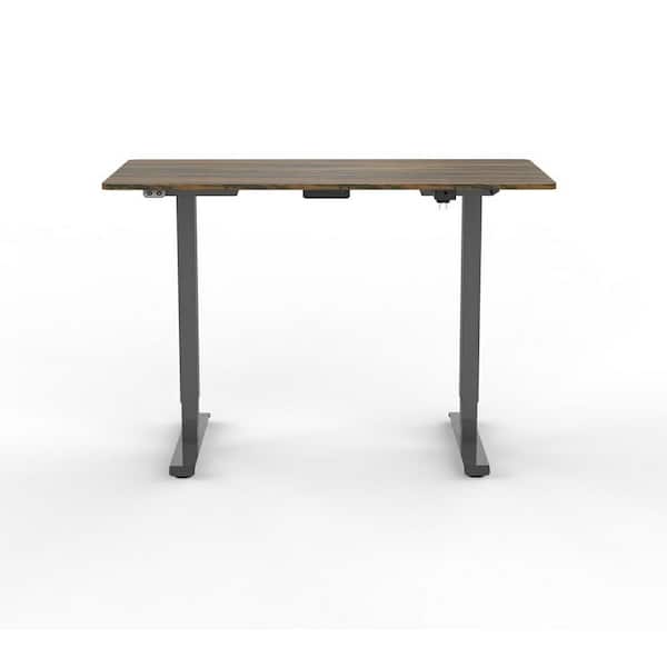 Furniture of America Derwin 47.2 in. Rectangular Dark Brown Wood Standing Desk With Adjustable Height