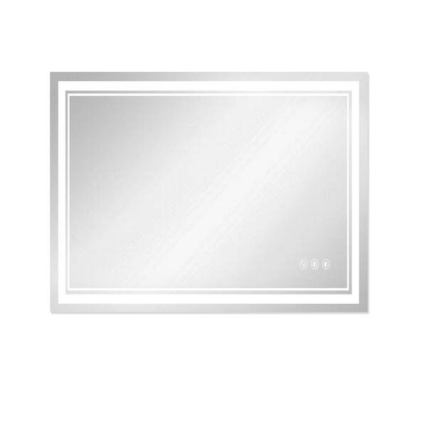 FUNKOL 32 in. W x 40 in. H Medium Rectangular Frameless Dimmable Anti-Fog LED Wall Bathroom Vanity Mirror