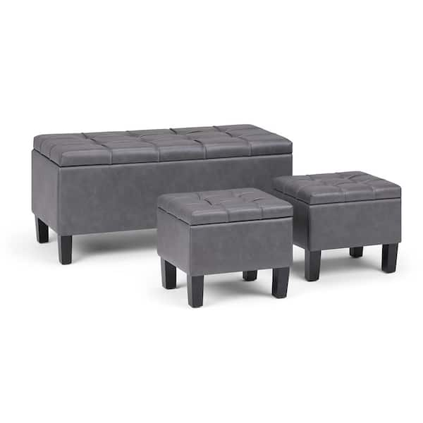 Folding Foot Stool Ottoman, Wheels Adjustable Height Wood Fleece -  Walmart.com