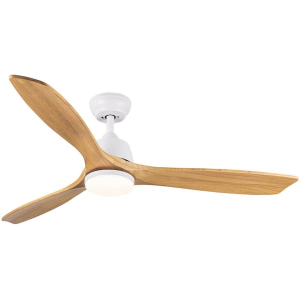52 In. Intergrated LED Ceiling Fan Lighting with Remote Control, White