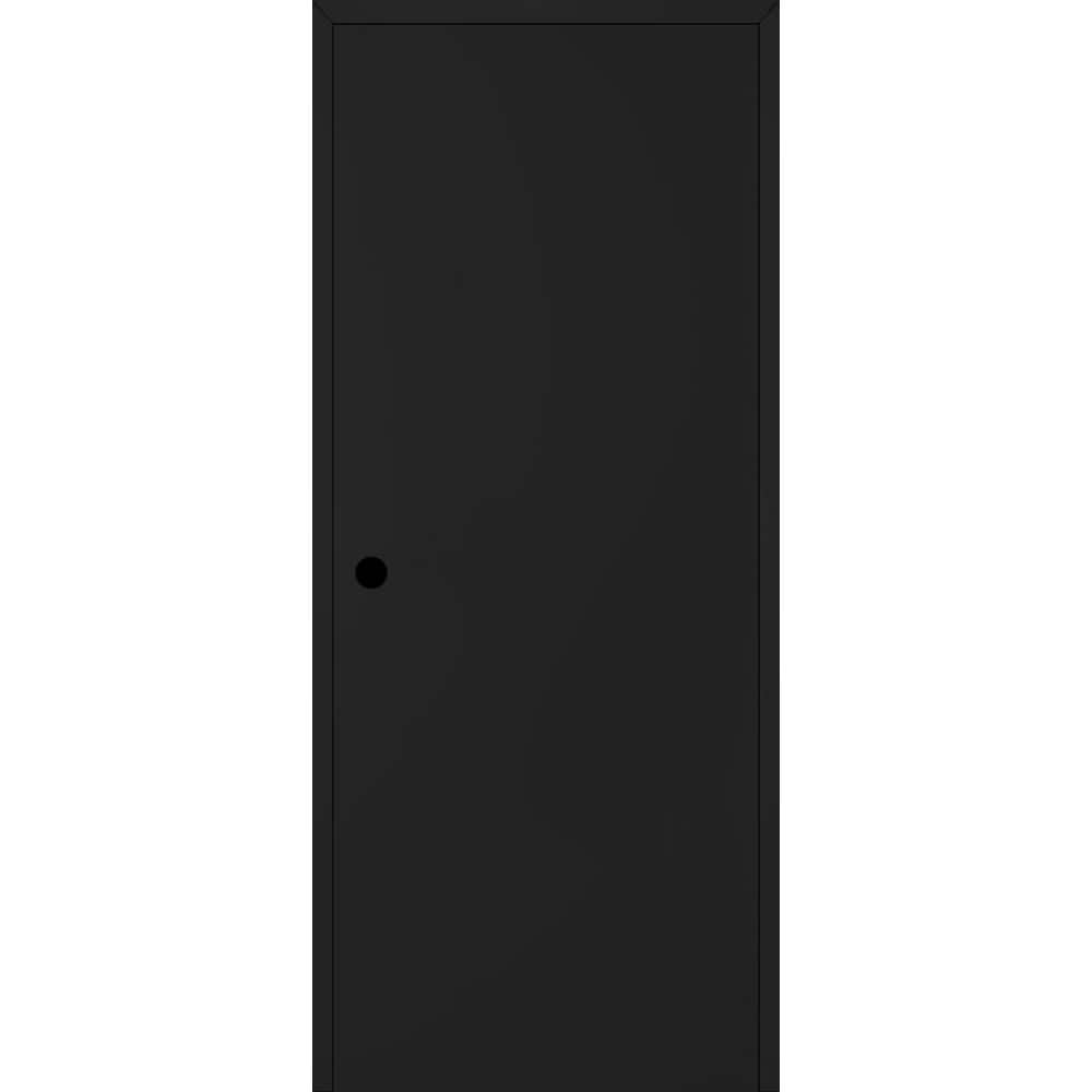 Optima N DIY-Friendly 24 in. х 84 in. Right-Hand Black Matte Solid Composite Core Wood Single Prehung Interior Door price history on PriceWatchPro