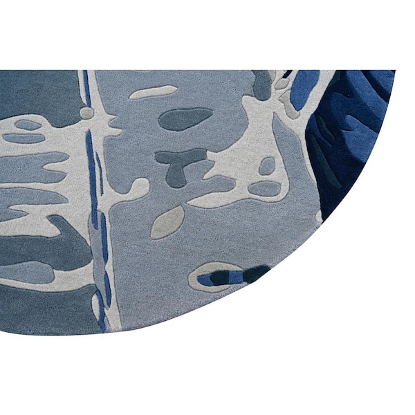 Kai Ivory 6 ft. Round Abstract Hand-Tufted Wool Area Rug