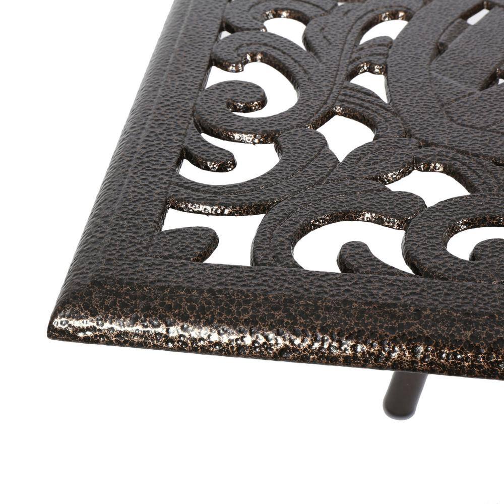 Hammered Bronze 5-Piece Cast Aluminum Outdoor Dining Set