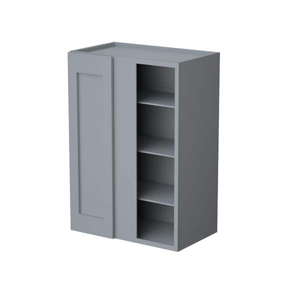 27 in. W x 12 in. D x 36 in. H Plywood Ready to Assemble Blind Wall Kitchen Cabinet in Grey with Soft Close