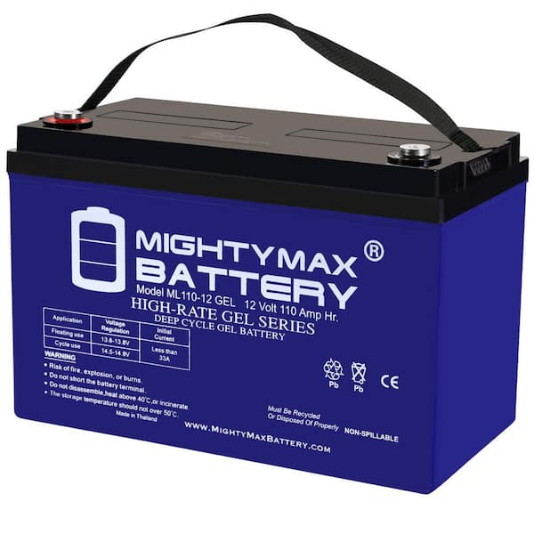 MIGHTY MAX BATTERY ML110-12GEL - 12 Volt 110 AH, GEL Type, Internal Thread (INT) Terminal, Rechargeable SLA AGM Battery