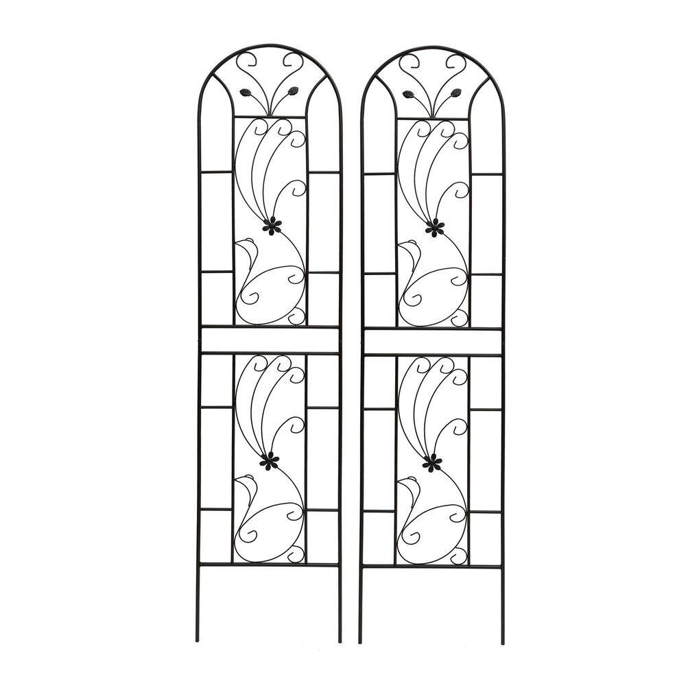 86.7 in. Metal Garden Trellis, Outdoor Rustproof Trellis for Climbing Plants, Black, (2 Pack) price history on PriceWatchPro