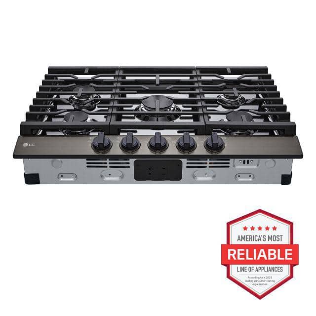 LG 30" Stainless Steel 5-Burner Gas Cooktop with UltraHeat