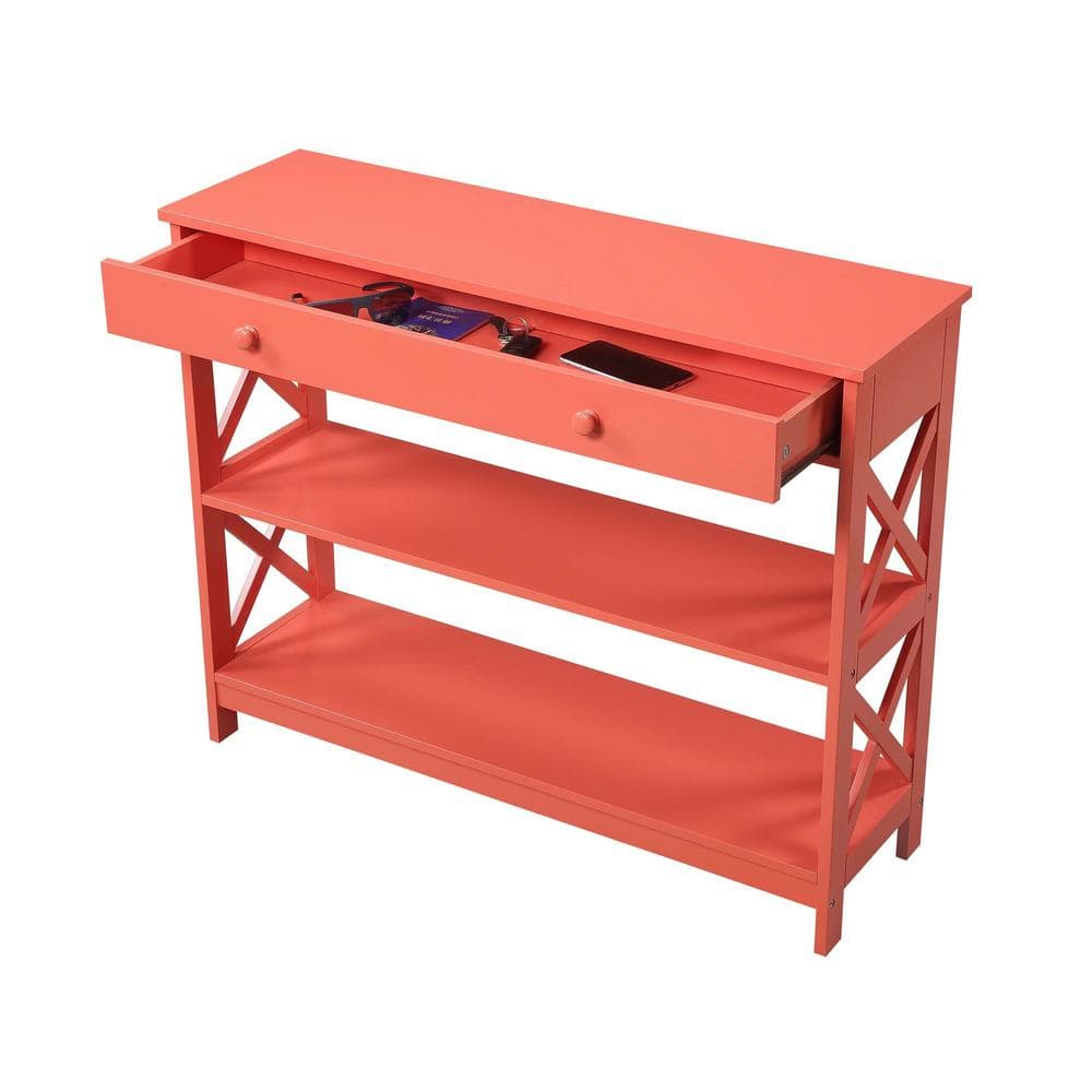 Oxford Coral 40" Wood Console Table with Storage