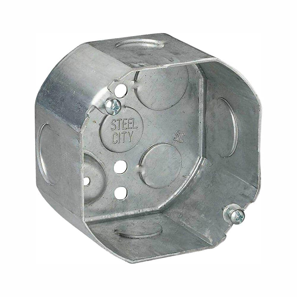 Steel City 4 in. x 21/8 in. Deep New Work Octagon Metal Electrical Box