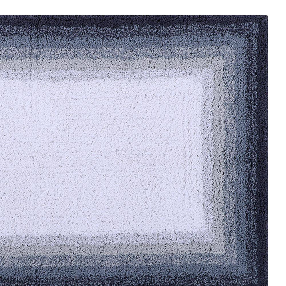 Gray and White Cotton Gradient 24" x 40" Bath Rug