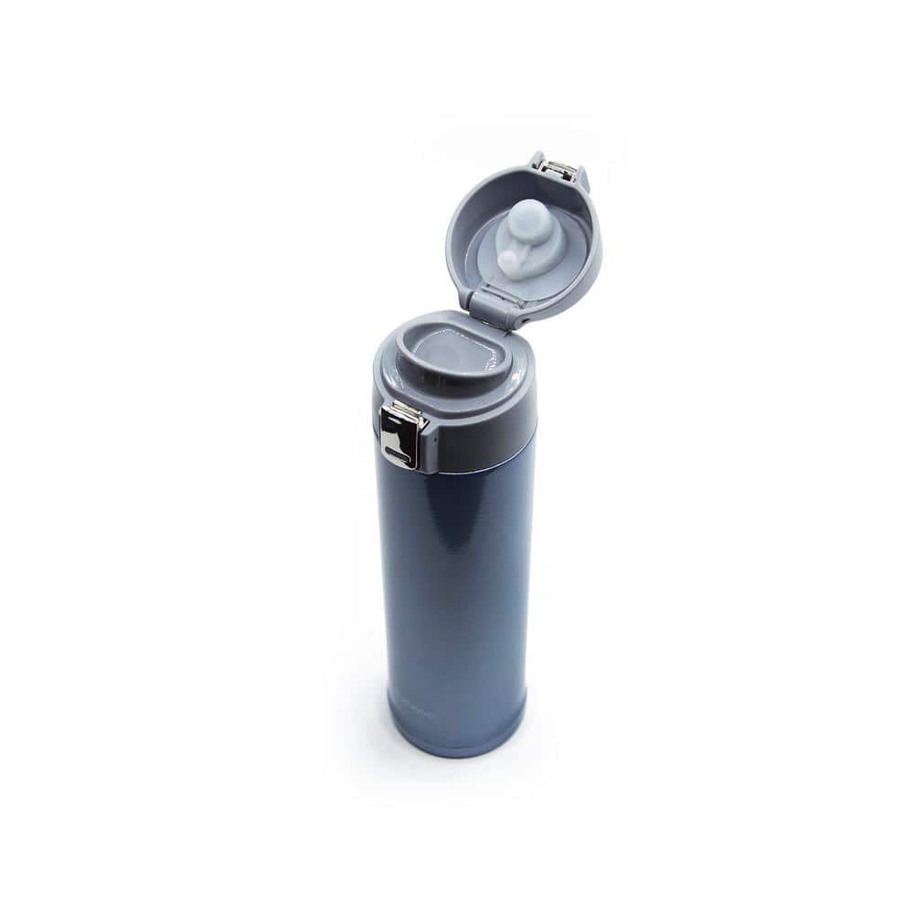 Blue Stainless Steel 16.9 Oz Travel Tumbler with Button-Release Lid