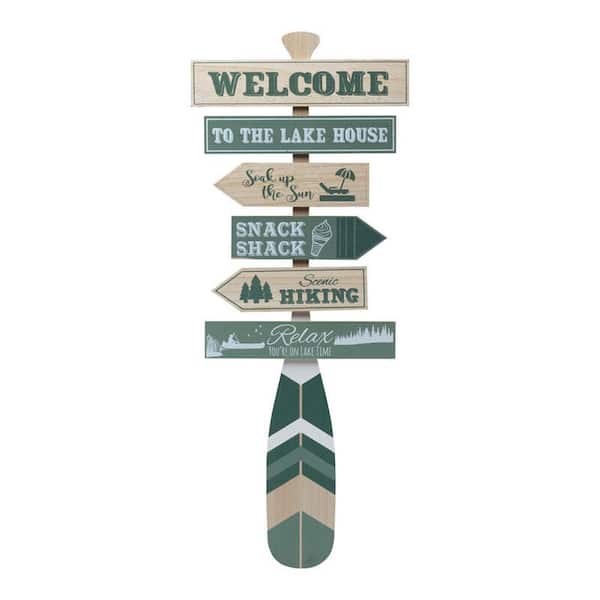 Elements "Welcome to the Lake House", Lake House Directional Wall Sign, MDF, Decorative Sign
