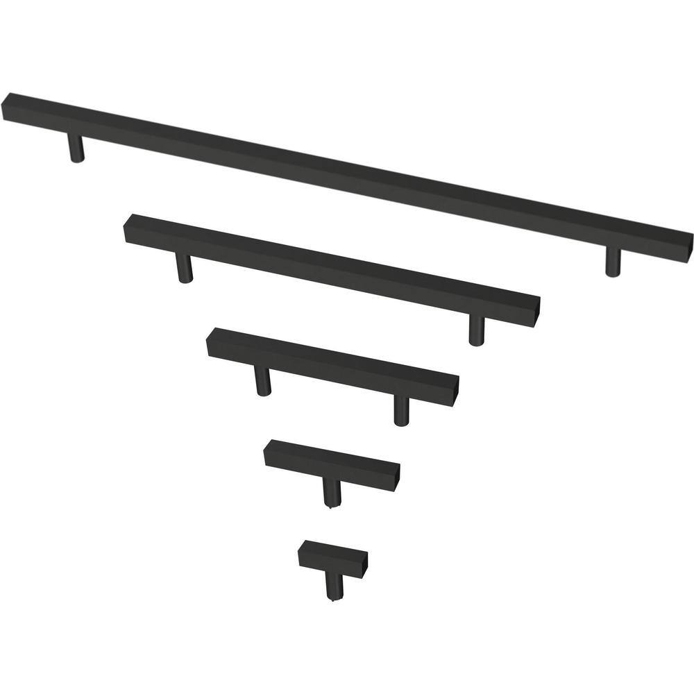Matte Black Modern Brass Cabinet Drawer Pulls 3-inch 30-Pack