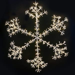 48 in. LED Sparkler Snowflake - Classic White, White Frame with 960 LED 5 mm