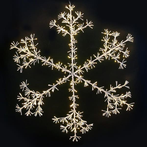 HOLIDYNAMICS HOLIDAY LIGHTING SOLUTIONS 60 in. LED Sparkler Snowflake - Classic White, White Frame with 1080 LED 5 mm