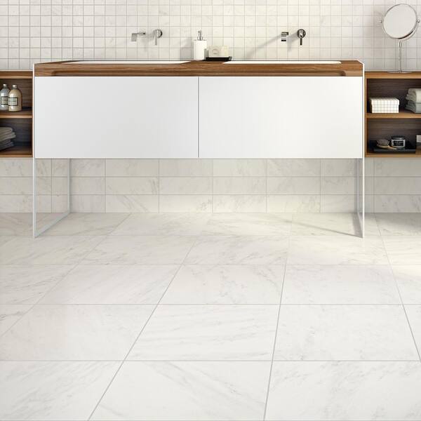 Ivy Hill Tile Hercules Calacatta 23.74 in. x 23.74 in. x 0.78 in. Textured Porcelain Floor Paver Tile (8.03 sq. ft./Case)