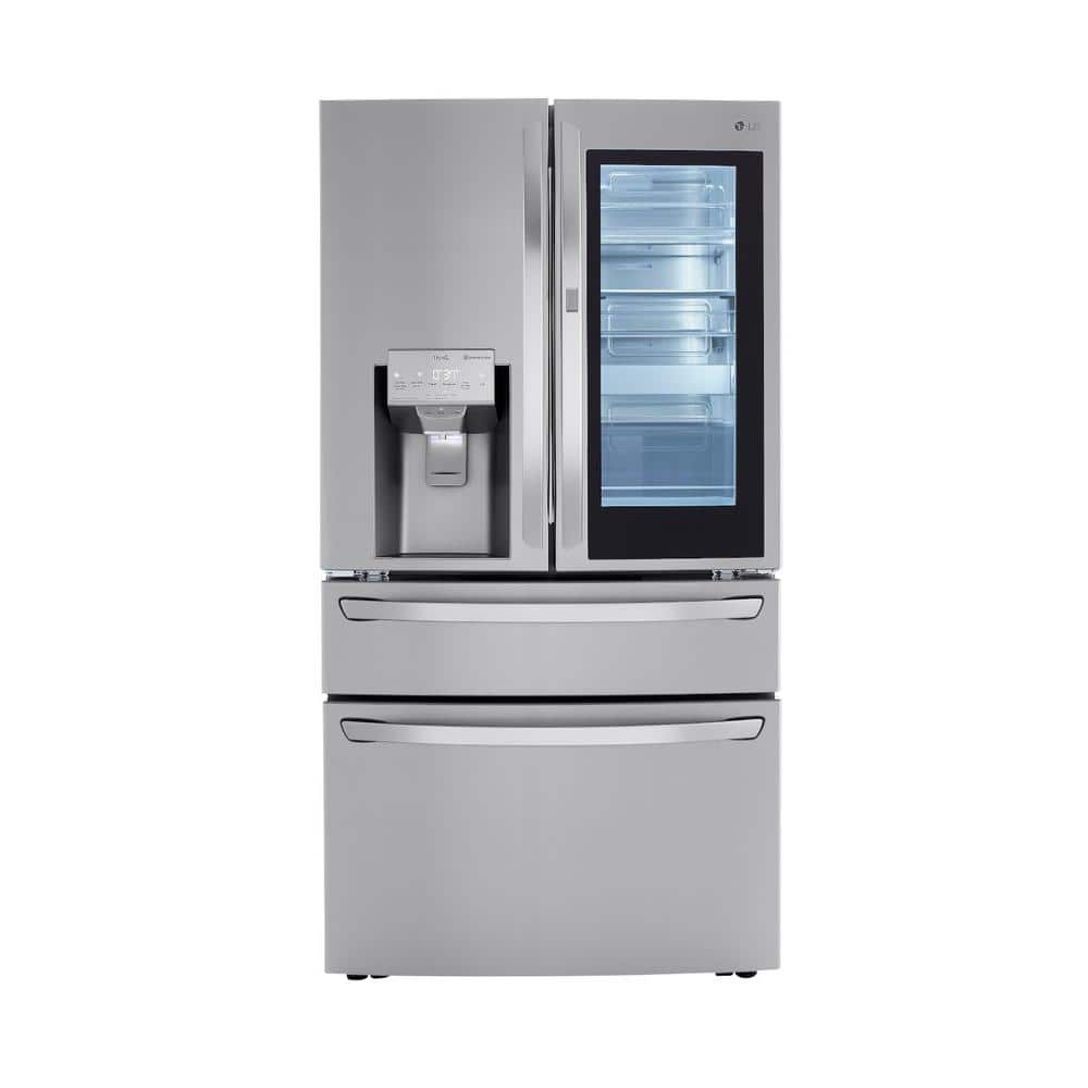 LG 23 cu. ft. Smart French Door Refrigerator InstaView, Door-In-Door & Craft Ice, PrintProof Stainless Steel, Counter Depth