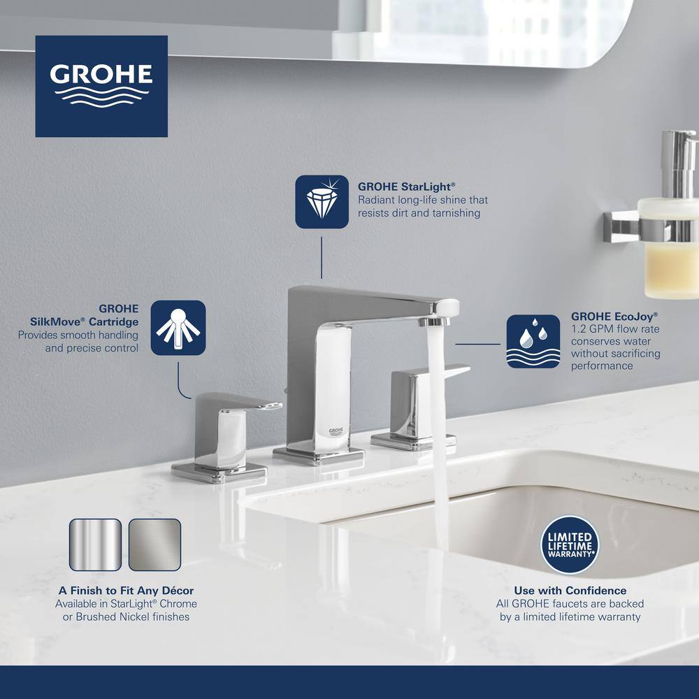 Tallinn Polished Chrome Modern Widespread Bathroom Faucet