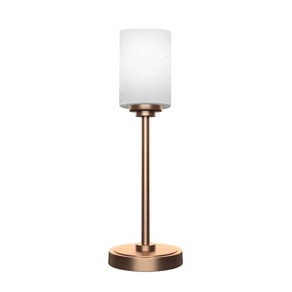 Unbranded Quincy 17.5 in. New Age Brass Accent Lamp with White Muslin Glass Shade