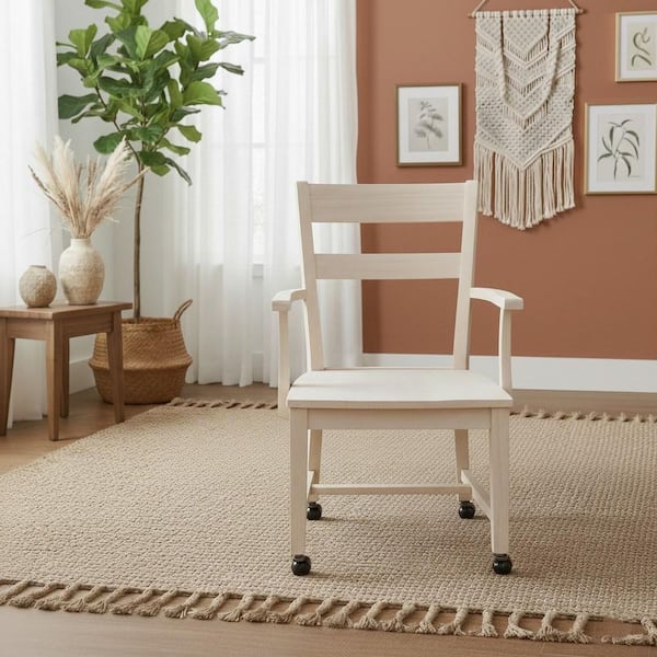 Unfinished Wood Mobile Dining Chair