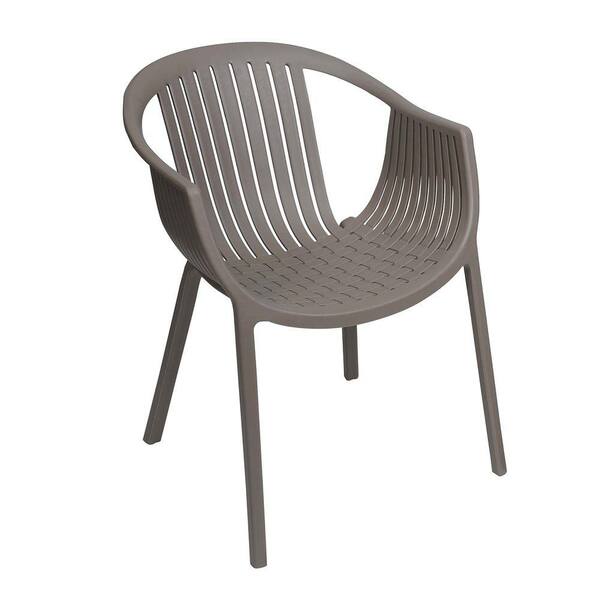 Sunjoy Basket Weave Taupe Patio Dining Chair (2-Pack)