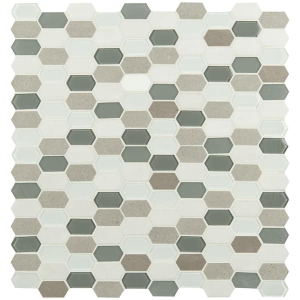 Msi Lascari Picket 12 In X 11 63 In X 8 Mm Mixed Glass Mosaic Tile 9 7 Sq Ft Case Sglspk Las8mm The Home Depot